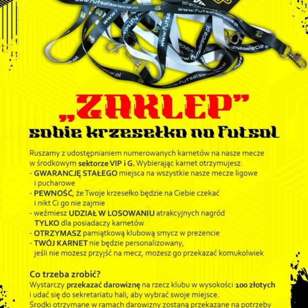 Zaklep sobie krzesełko i pomóż naszemu Klubowi!