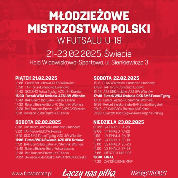 Finał Młodzieżowych Mistrzostw Polski U-19 w Świeciu! 